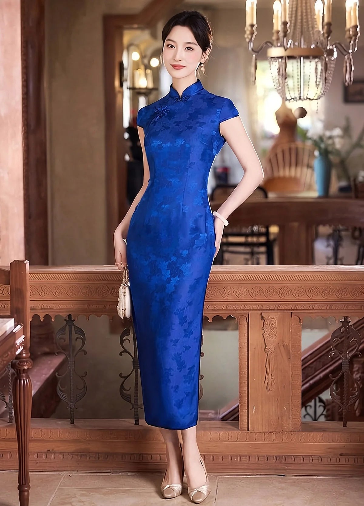 Blue Traditional Chinese Qipao