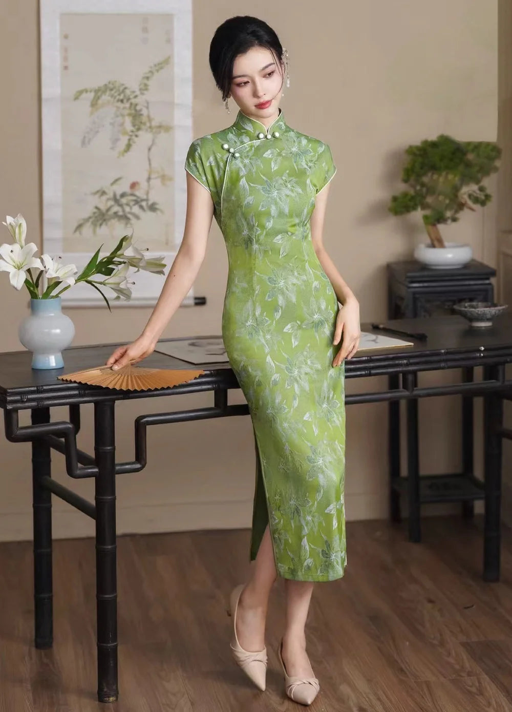 green chinese style dress Green Embroidery Women's Classic Chinese Style Hanfu Dress Full Set –  LolitaInside