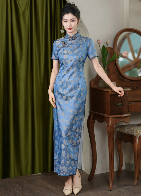 princess polly baby blue dress Red Blue Sequins Traditional Qipao Cheongsam Wedding Dress XL / Red main image 1