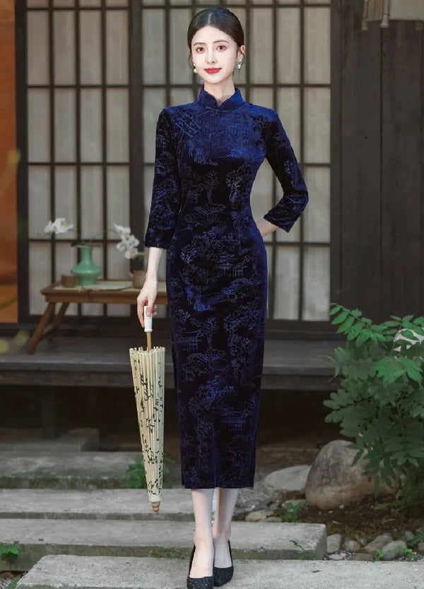 Blue Cheongsam & Qipao | Shop Blue Chinese Dresses Blue Cheongsam & Qipao | Shop Blue Chinese Dresses