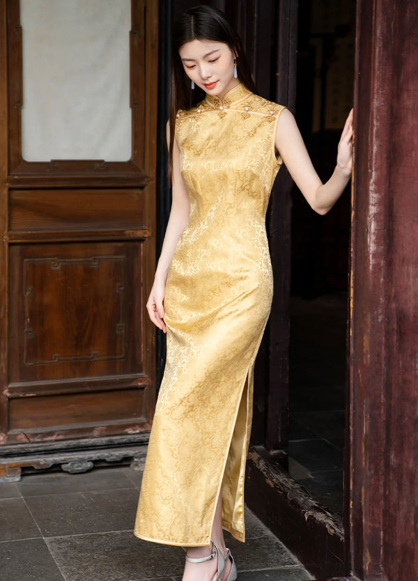 ❤️ **新品** シルクチーパオ Silk QiPao Modern Chinese Qipao, mulberry silk Cheongsam, Silk qipao, orchid