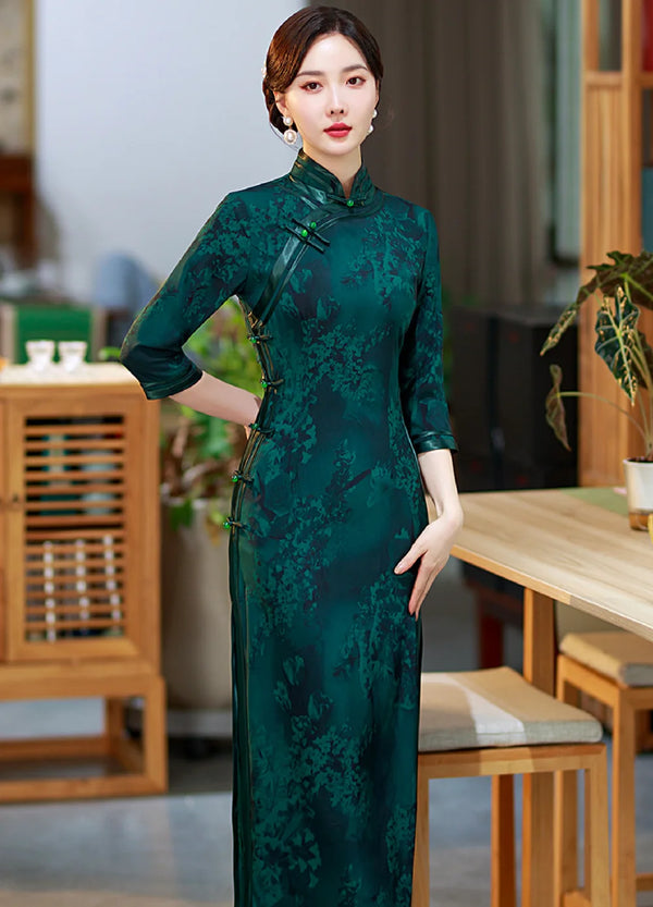 slim fit dress slacks Green Embroidery Women's Classic Chinese Style Hanfu Dress Full Set –  LolitaInside main image 0