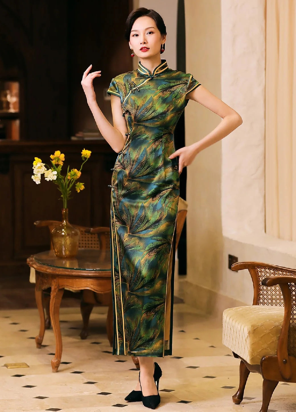 Green Silk Qipao