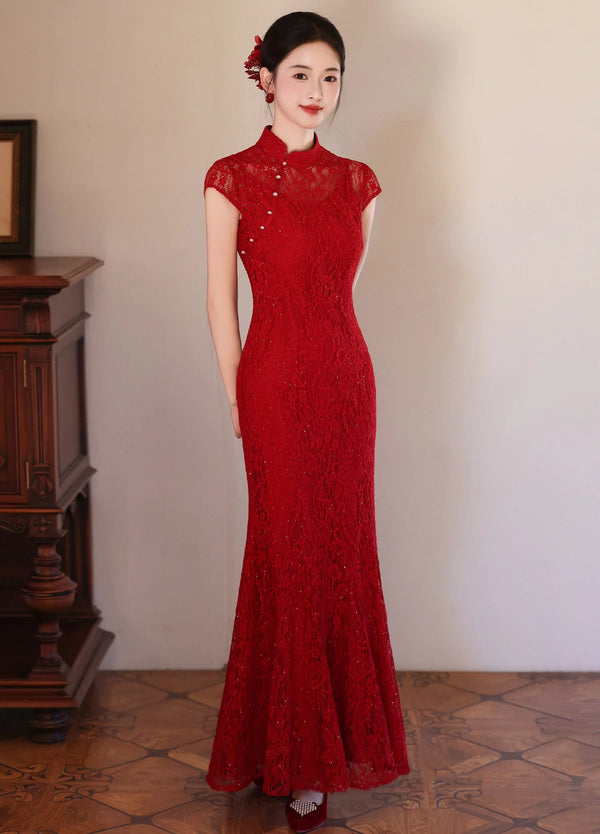 open lace back dress Asian Wedding Dress Women's Hanfu Wedding Dress Phoenix main image 1