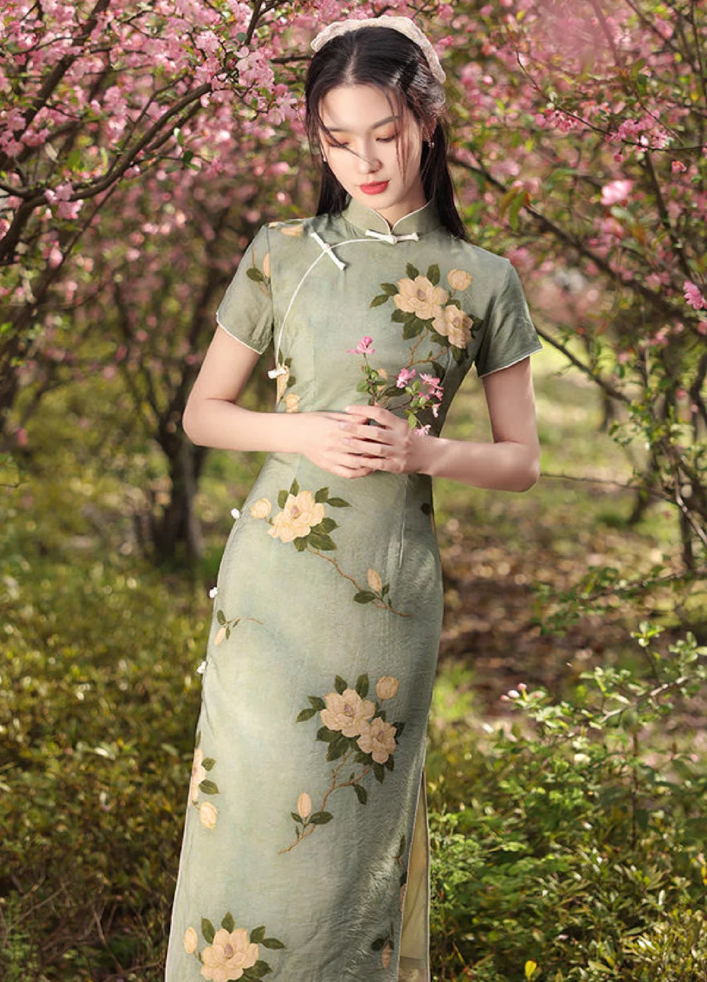 Modern Green Qipao | Cheongsam Dress