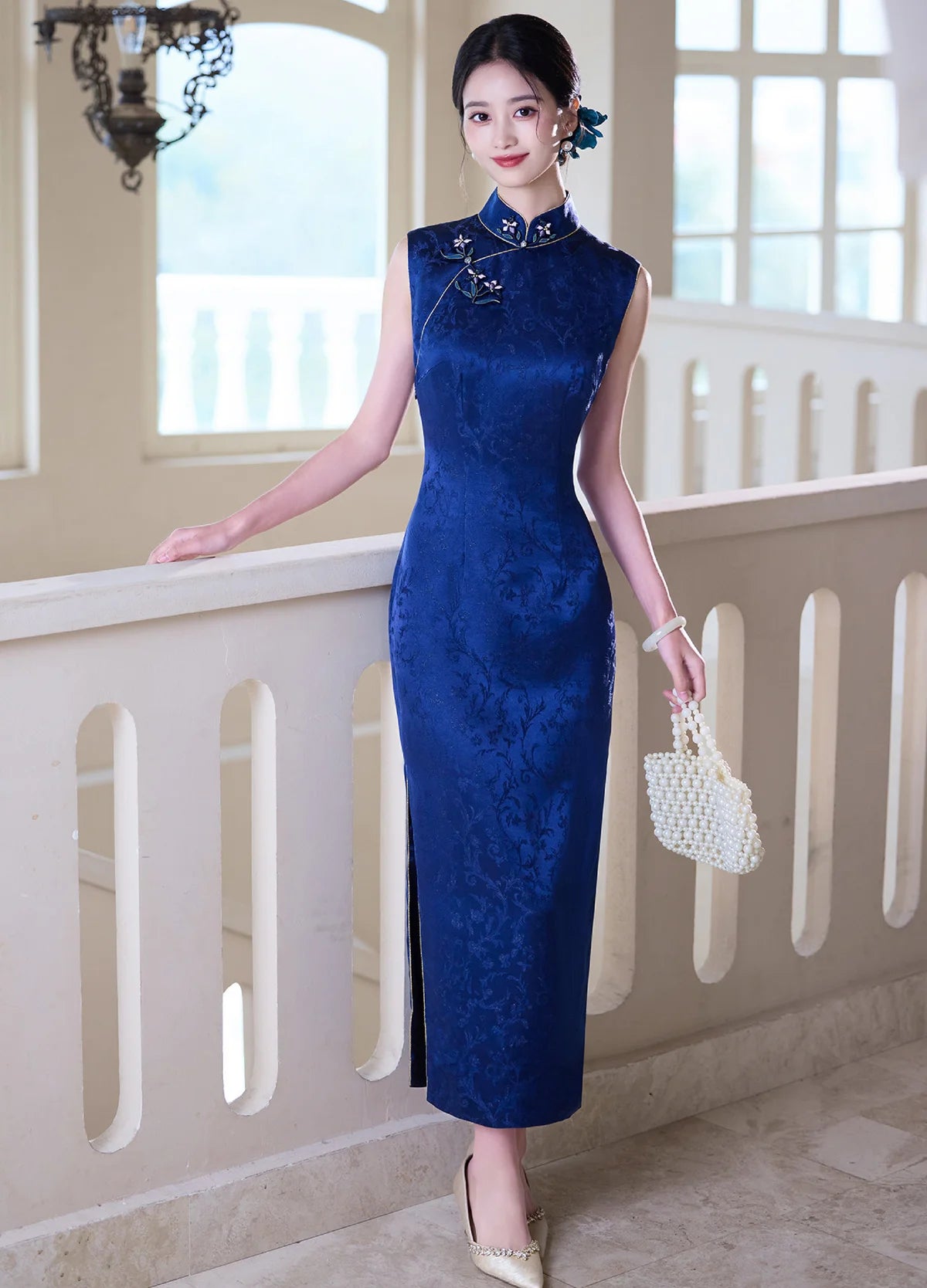 Silk evening Cheongsam dress