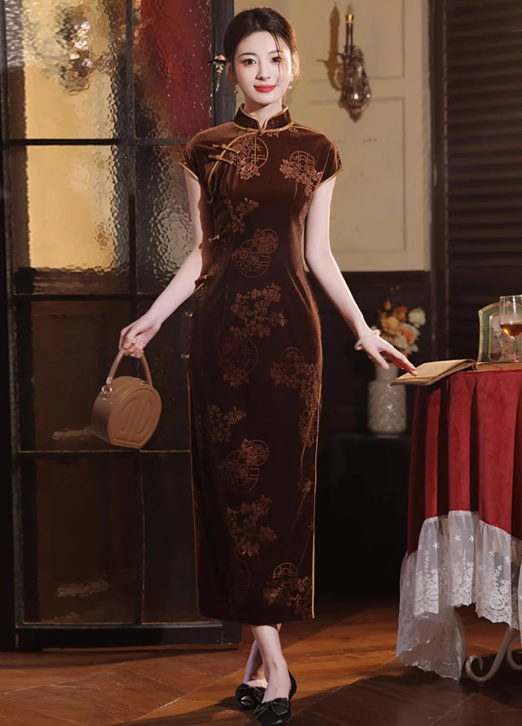 Traditional long Qipao dress